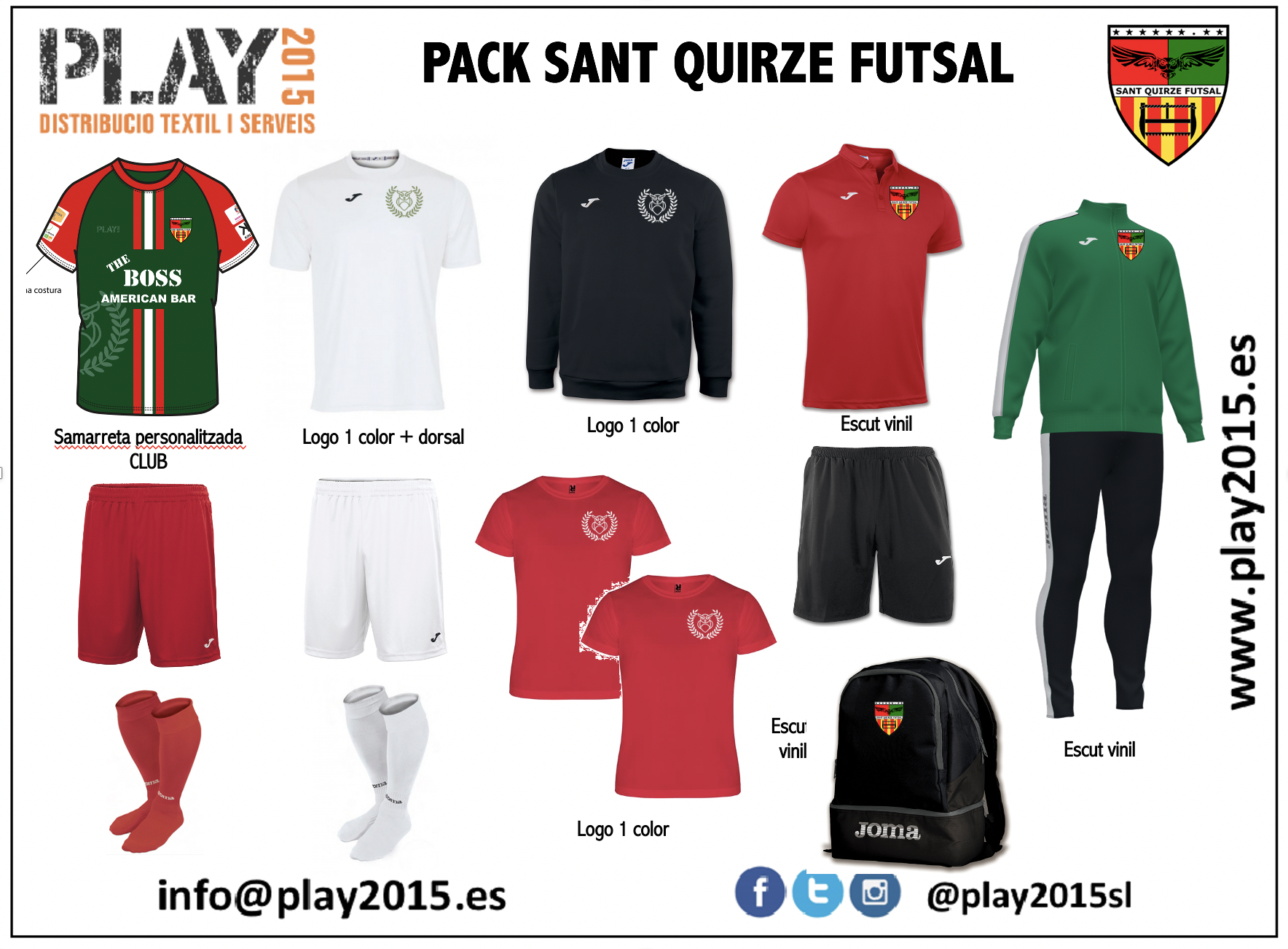 · Pack jugador Sant Quirze Futsal